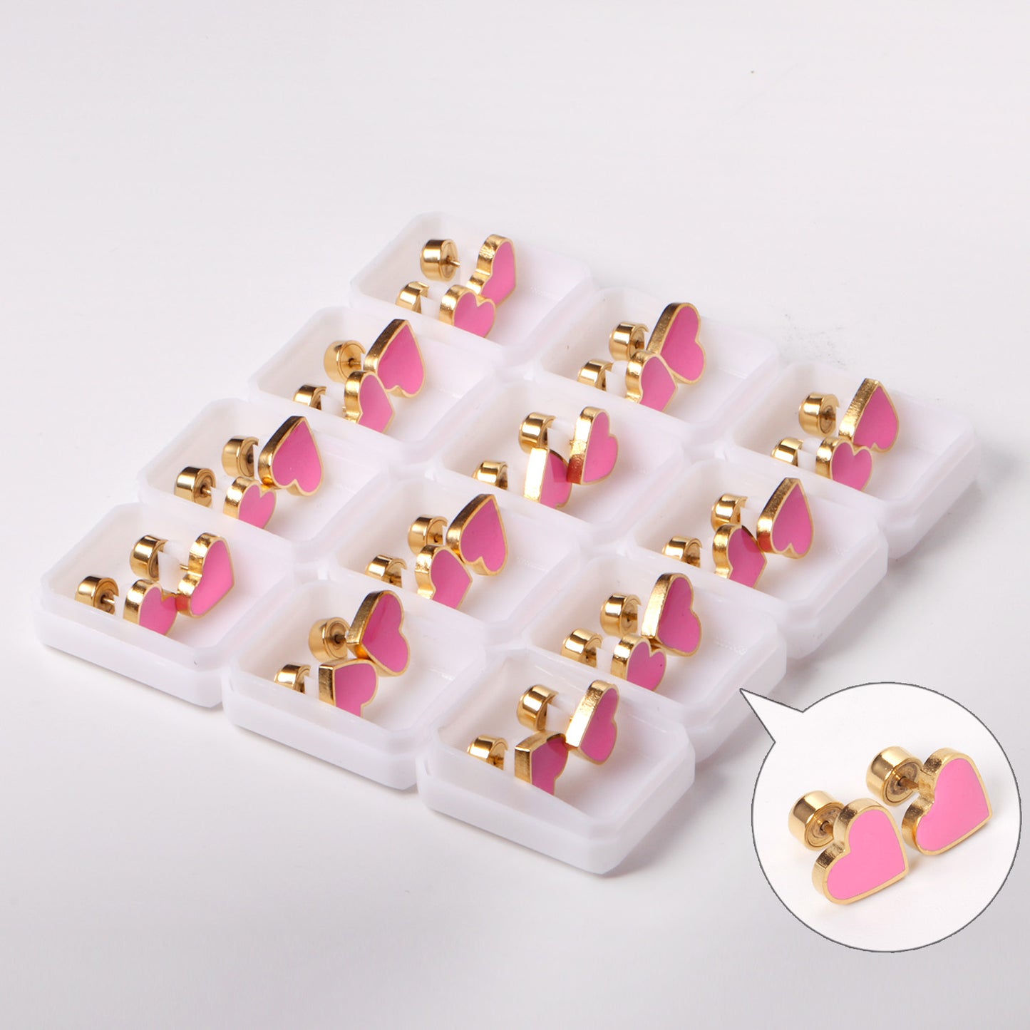 Wholesale Black Heart Stud Earrings Sleek Mystique Gold Edged Chic