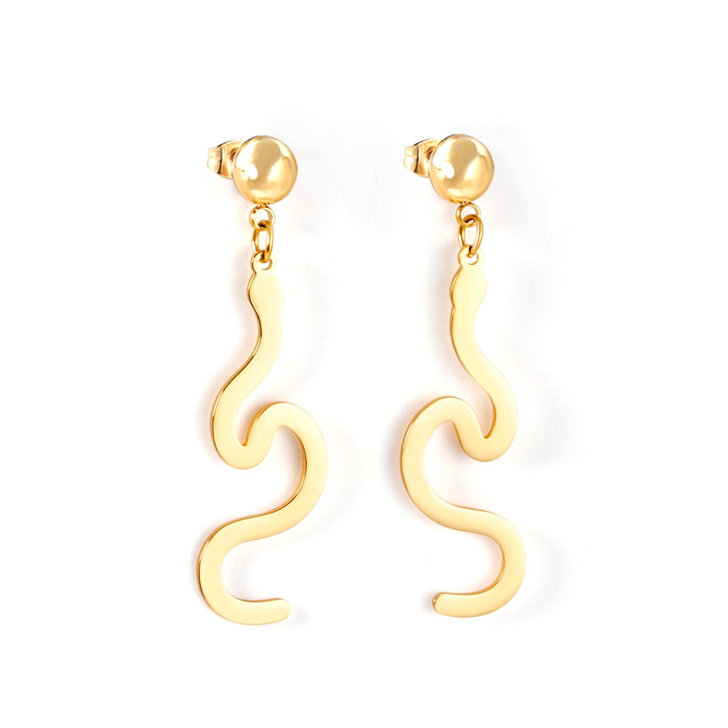 Wholesale 18K Gold Snake Stud Earrings SGS Certified