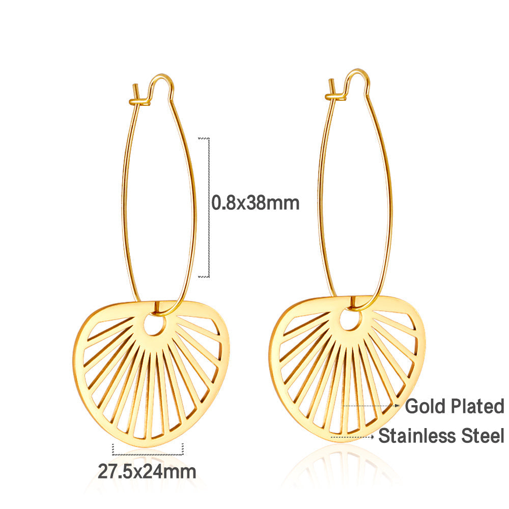 Wholesale 18K Gold Shell Hoop Earrings SGS Certified