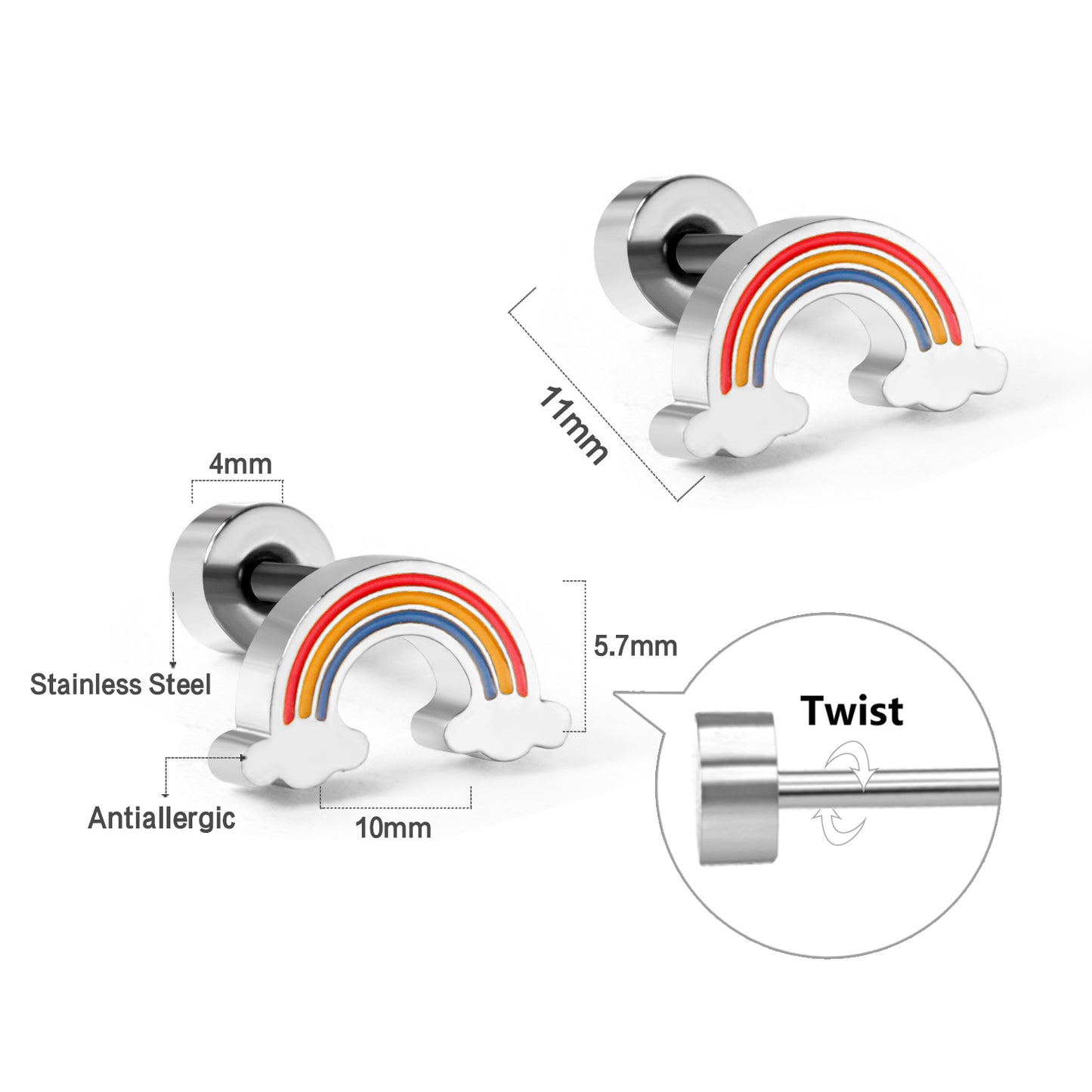 Wholesale Golden Rainbow Cloud Stud Earrings for Retail
