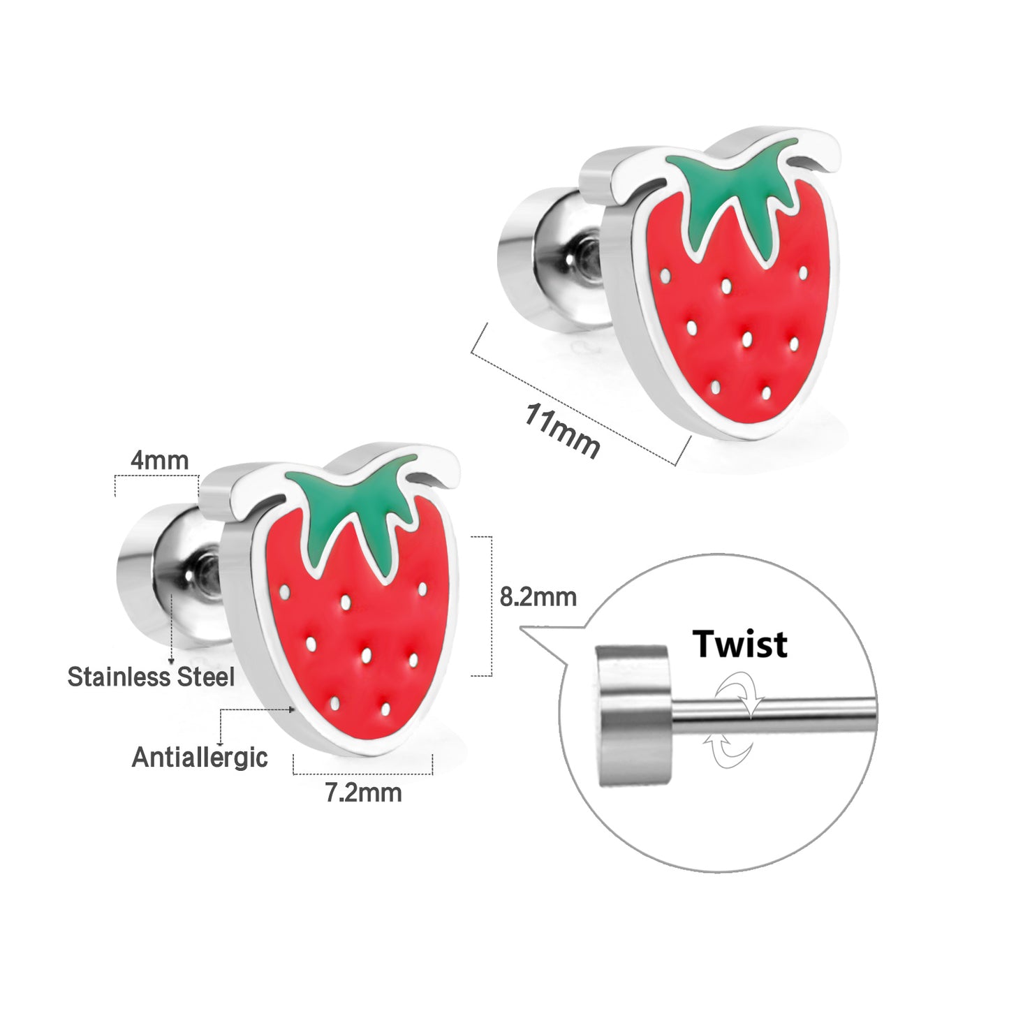 Wholesale Golden Strawberry Stud Earrings for Resale