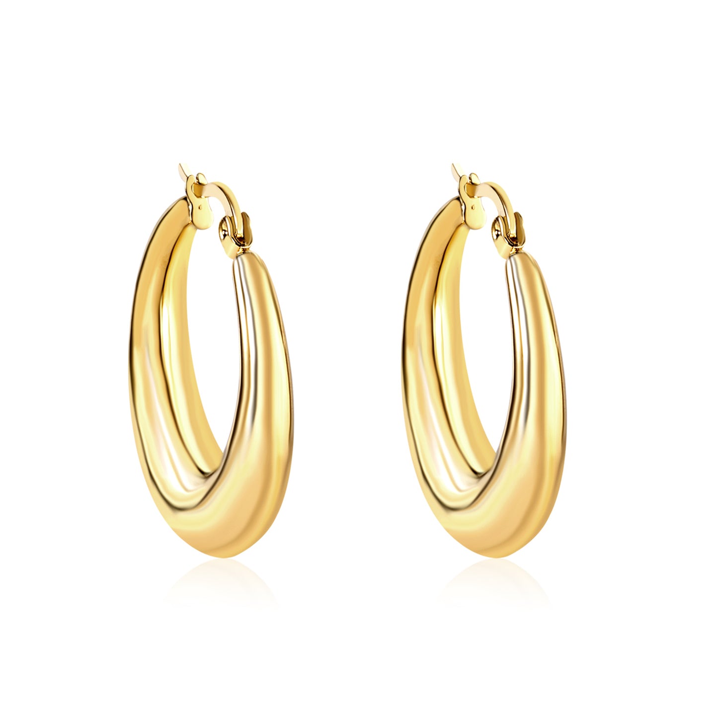 Wholesale 18K Gold Large Hoop Earrings for Jewelry Retailers Classic and Shiny Design
