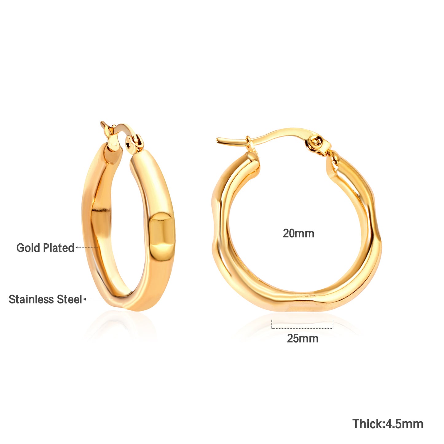 Bulk Smooth Hoop Earrings for Fashion Suppliers Classic Style