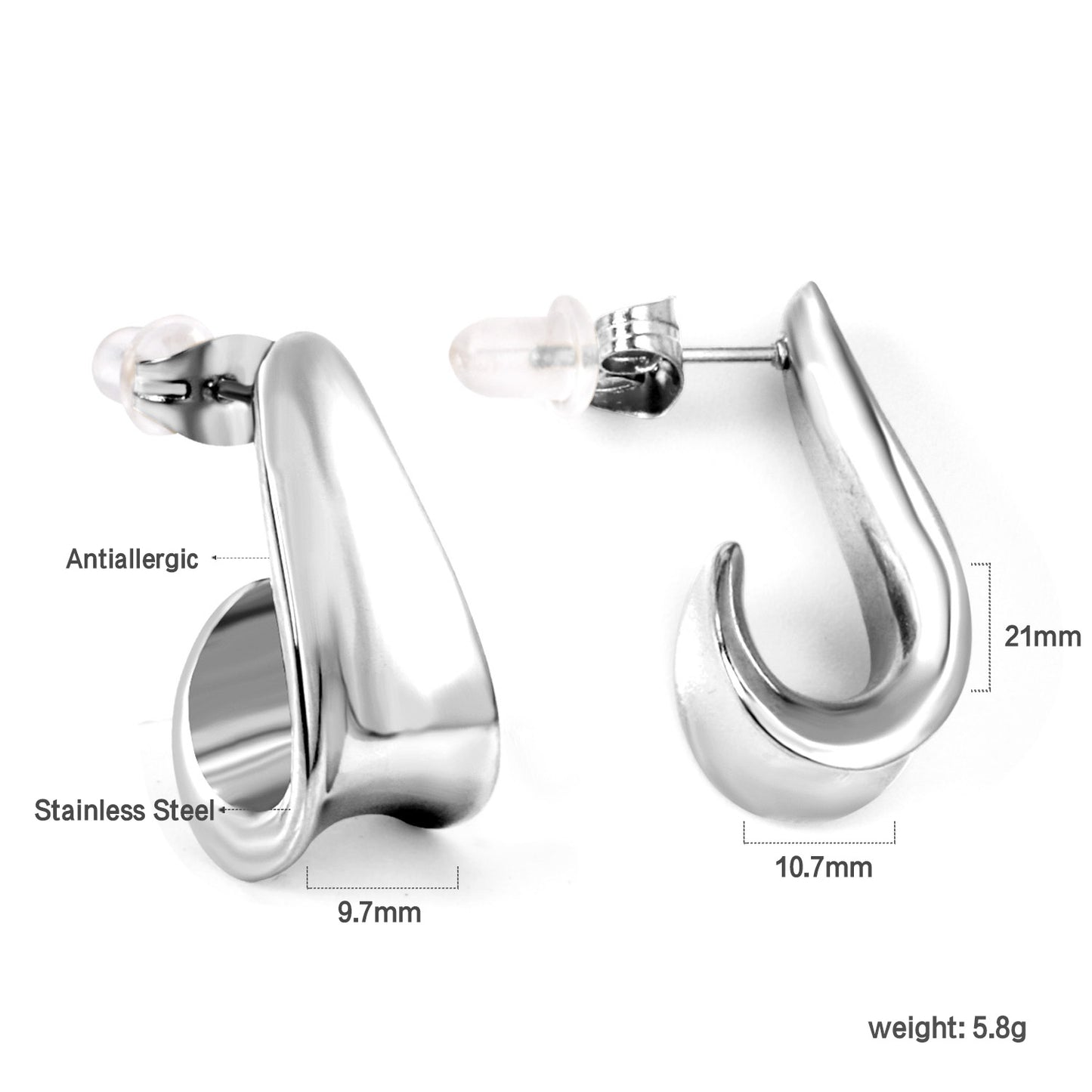 Bulk 18K Gold Irregular Stud Earrings Hypoallergenic