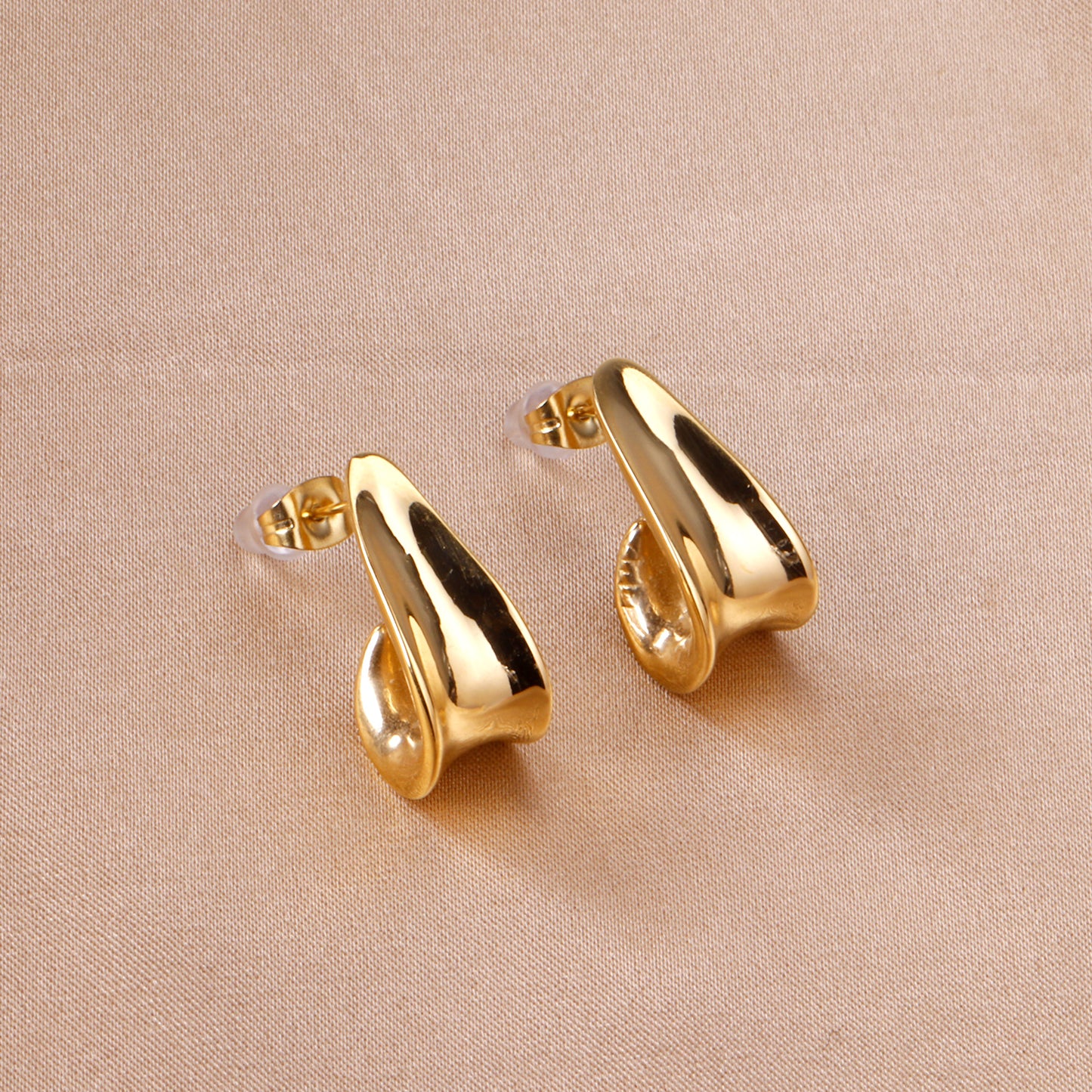 Bulk 18K Gold Irregular Stud Earrings Hypoallergenic