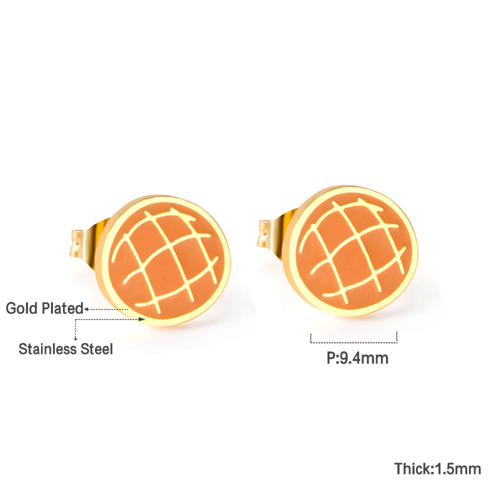 Bulk 18K Gold Orange Studs Citrus Design Hypoallergenic