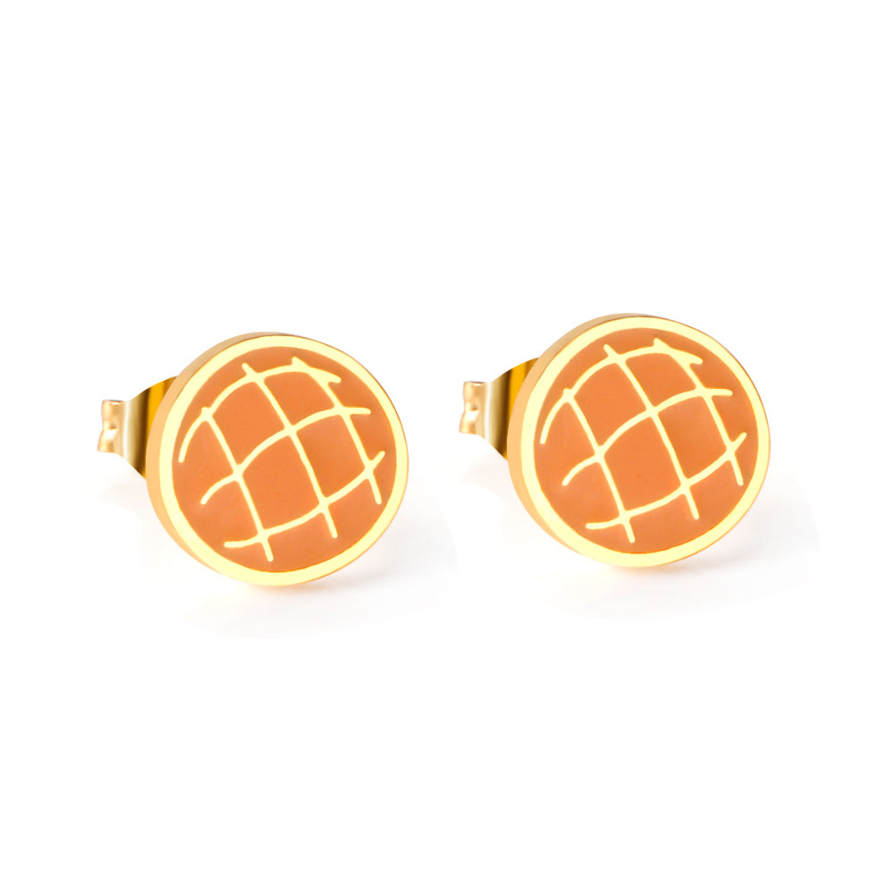 Bulk 18K Gold Orange Studs Citrus Design Hypoallergenic
