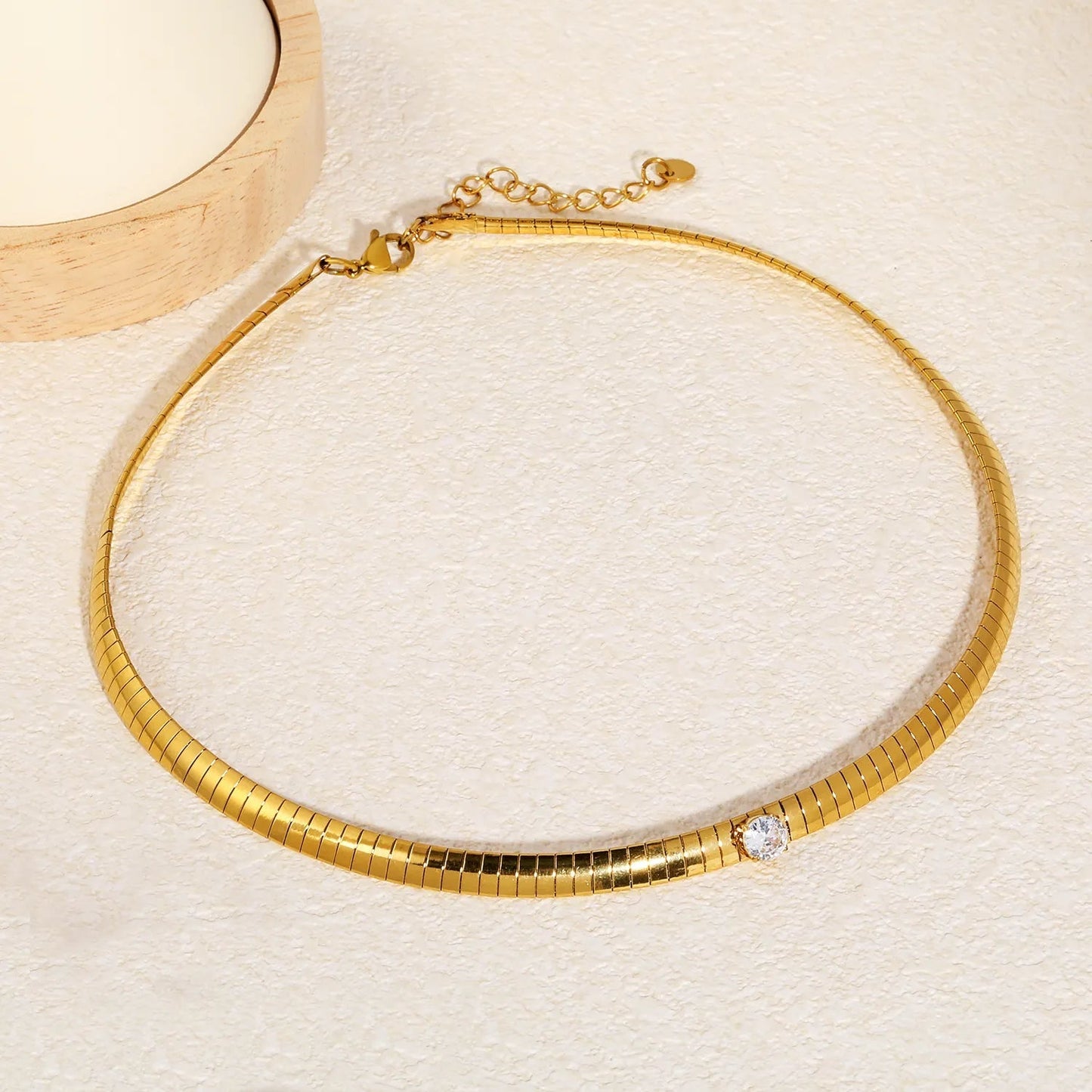 Minimalist CZ Snake Wrap Bracelet | Tarnish-Free Gold 40cm Choker + 5cm Ext