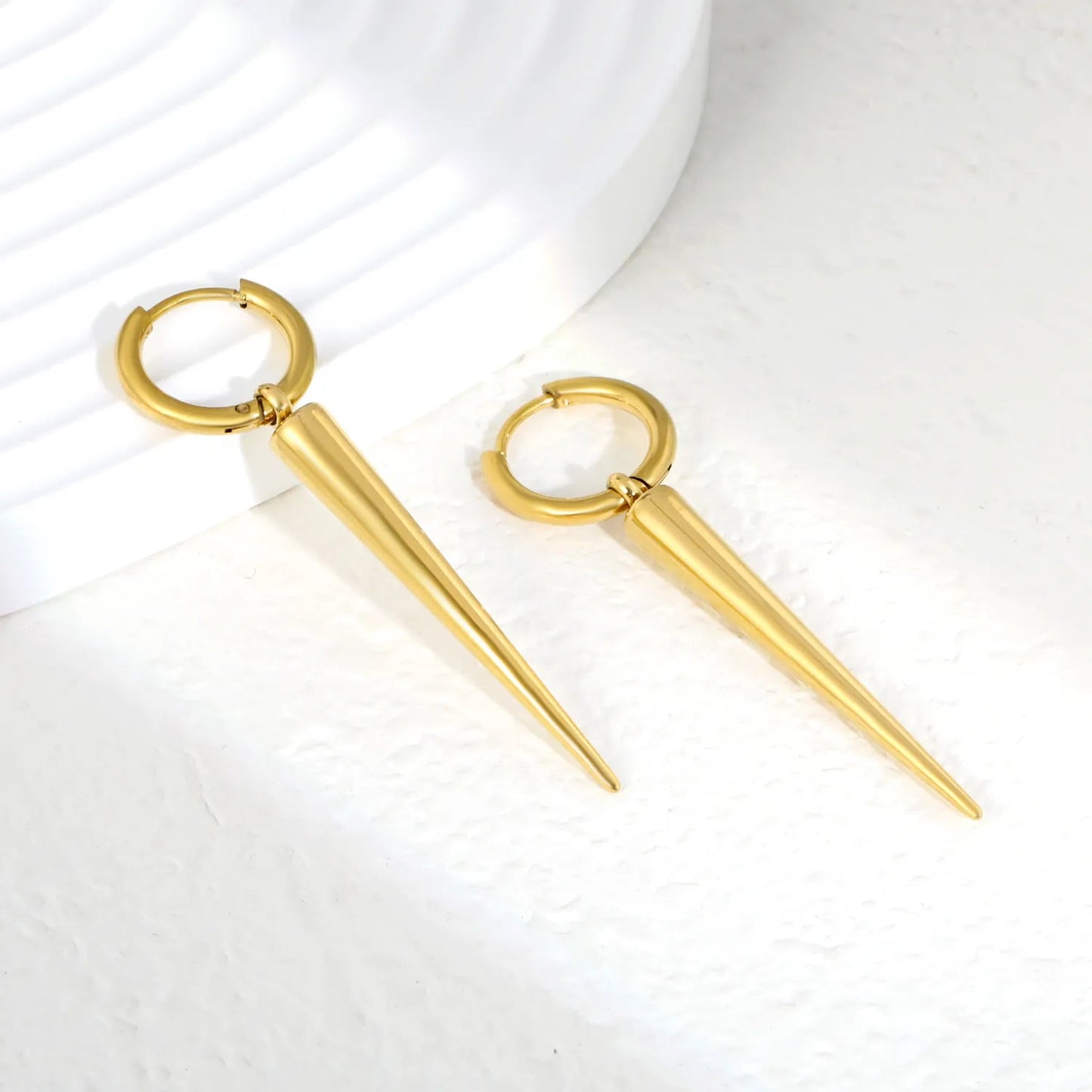 Minimalist Punk Spike Earrings | Tarnish-Free Textured Jewelry