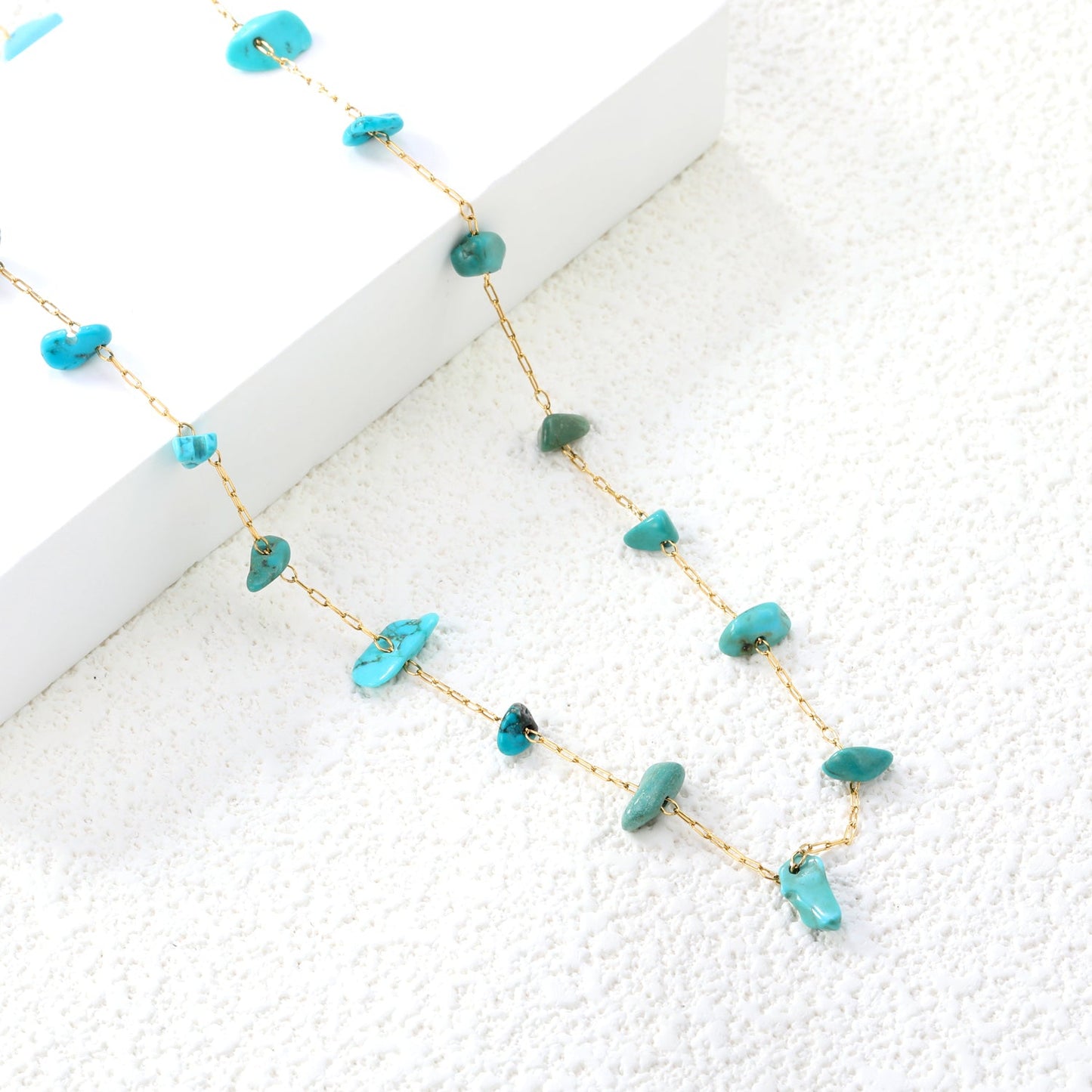 Natural Turquoise Nugget Necklace | Waterproof Resort Wear