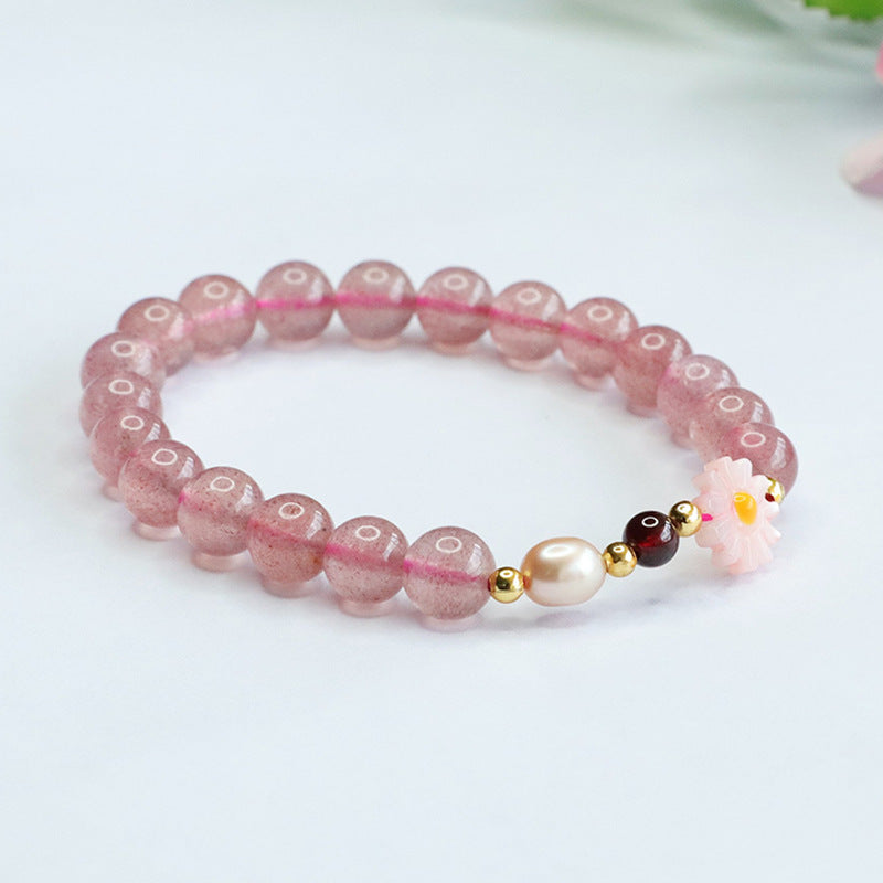 Wholesale Natural Strawberry Quartz Bracelet | Pink Crystal for Love & Harmony