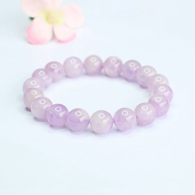 Dainty Carved Lavender Amethyst Bracelet | Feminine Healing Crystal Gift