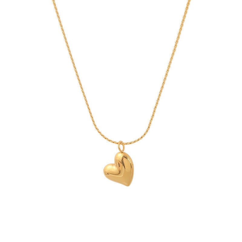 Wholesale Stainless Steel Heart Single Side Pendant Necklace