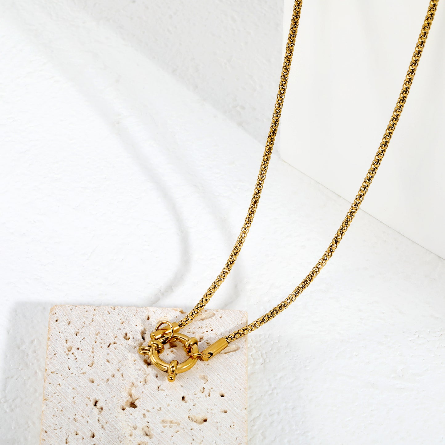 Minimalist Glossy Cyberpunk Round Snake Chain Necklaces Unisex