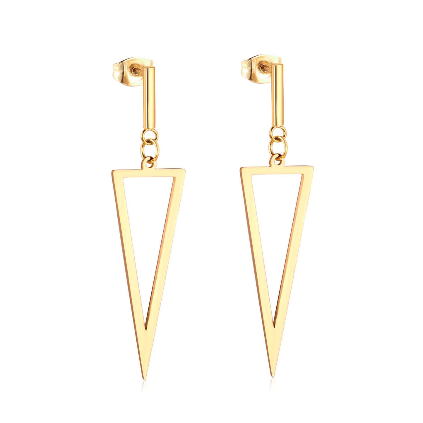 Wholesale 18K Gold Triangle Stud Earrings