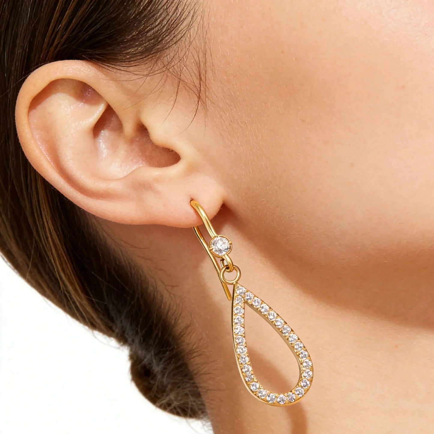 Tarnish-Free Stainless Steel Waterdrop Earrings | Classic Gold Jewelry