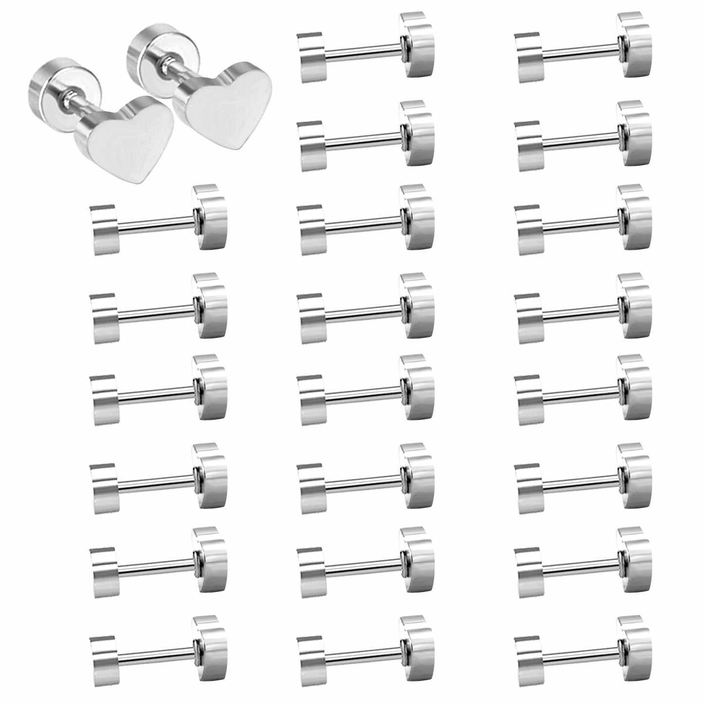 Wholesale Multicolor Heart Shaped Stud Earrings