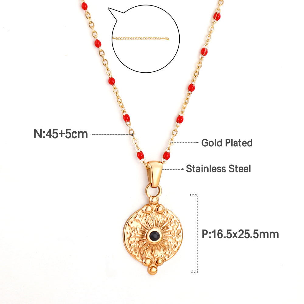 black-red-contrast-necklace-hypoallergenic