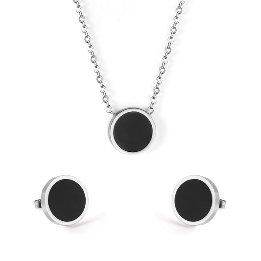 black circle gold frame jewelry-steel