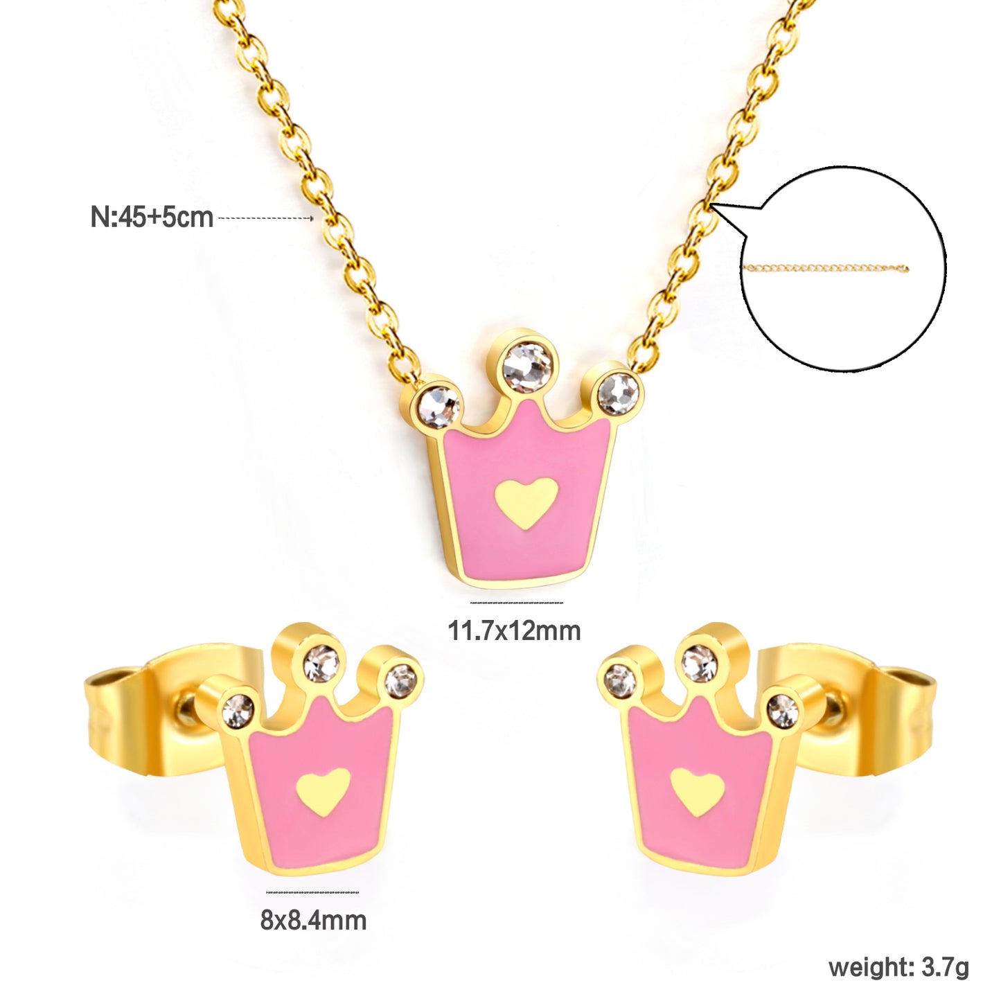 crown pendant size diagram