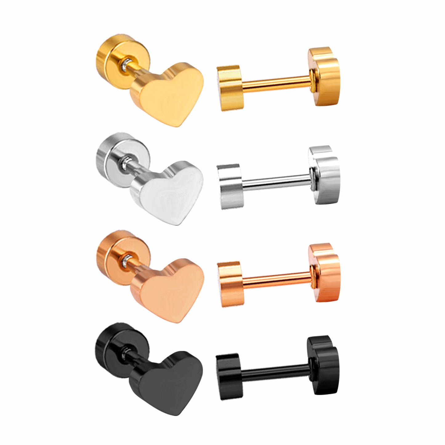 Wholesale Multicolor Heart Shaped Stud Earrings