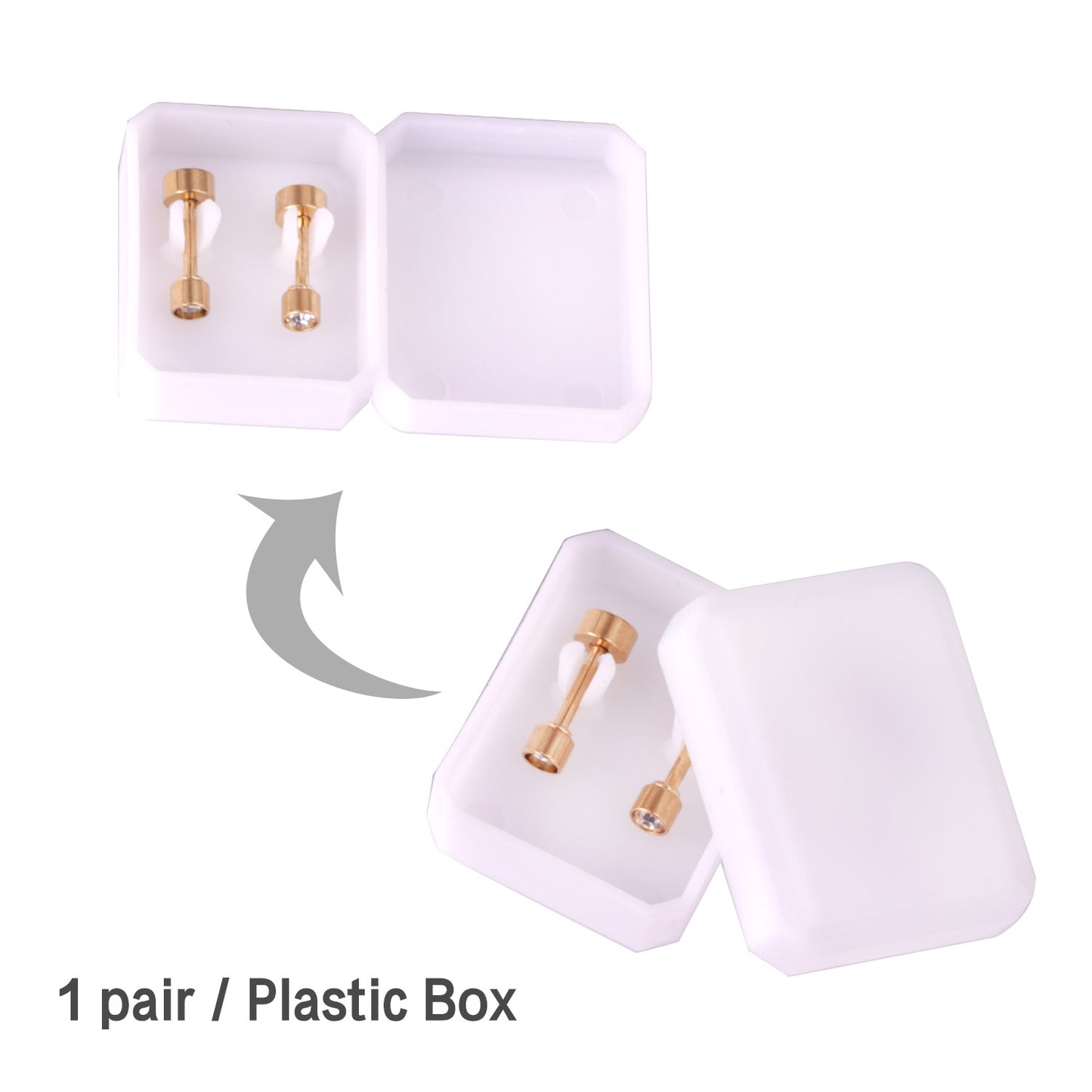 Wholesale Golden Stud Earrings with Multicolored Gemstones