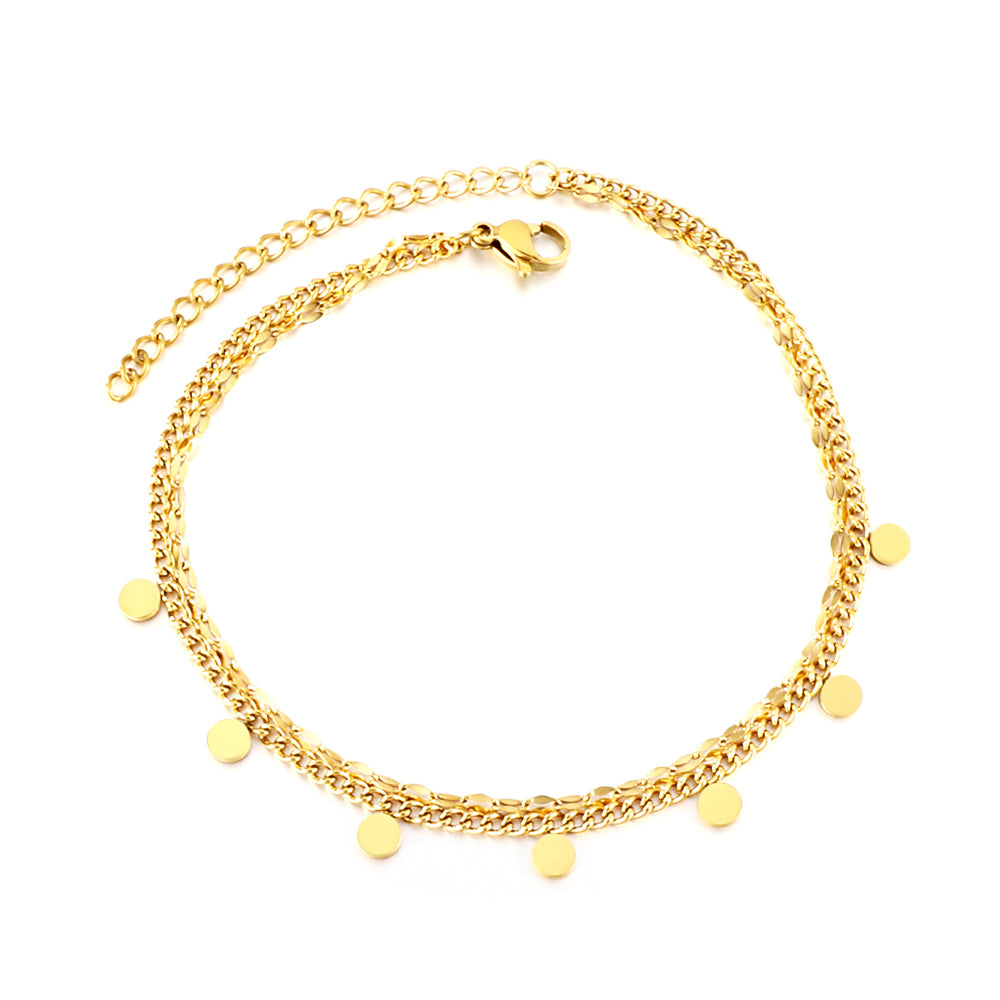 disc accent geometric anklet