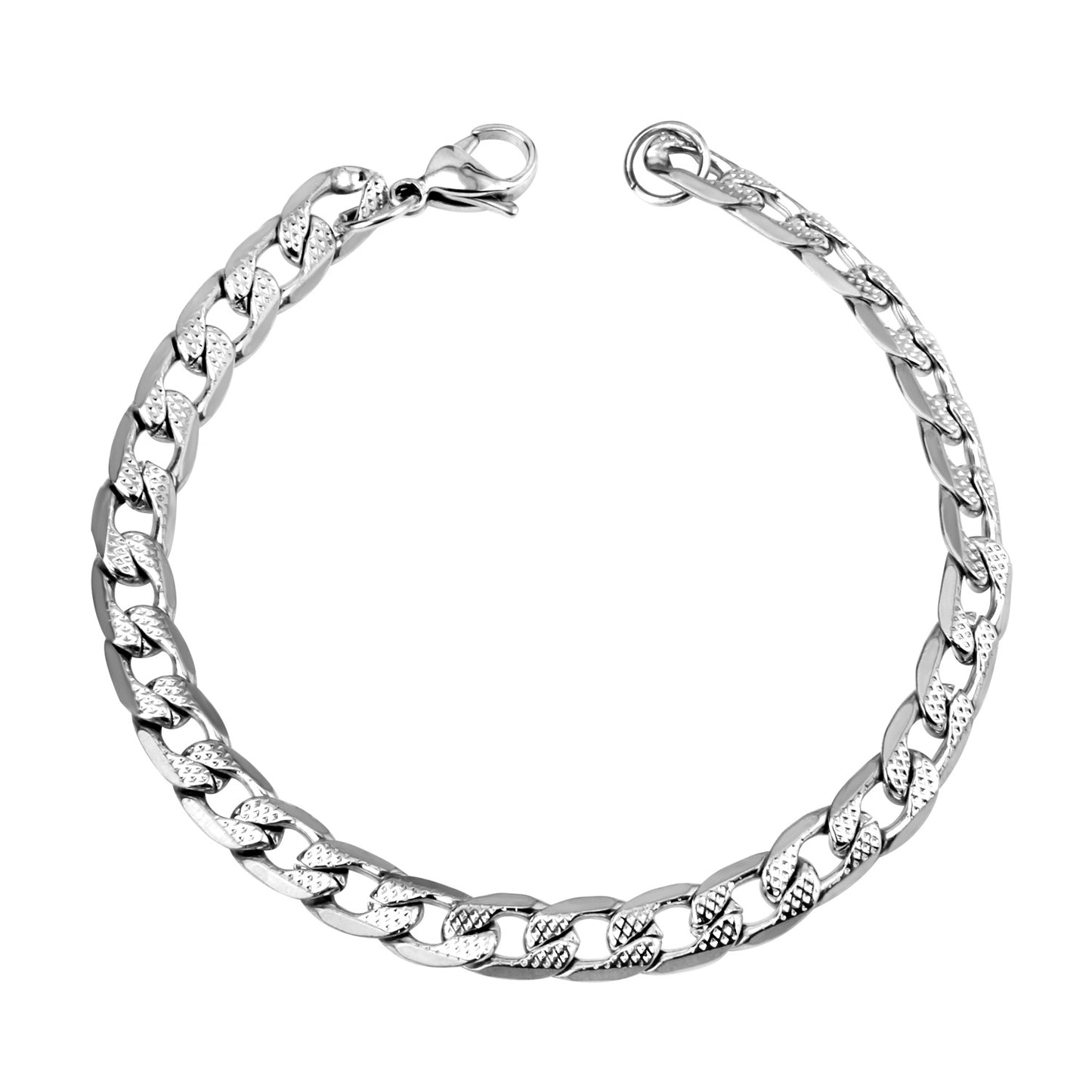 dual-arc-chain-bracelet-industrial-retro-silver