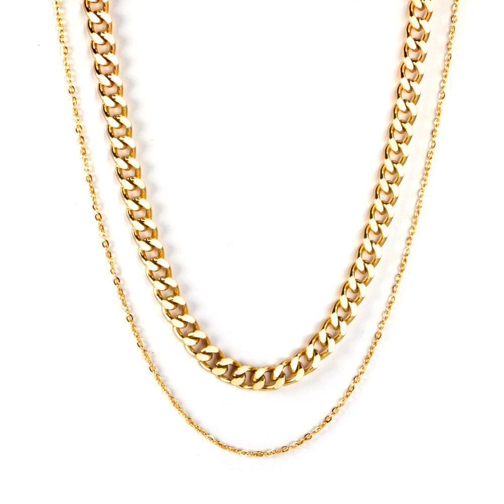 dual-chain-necklace-industrial-texture-18kgold