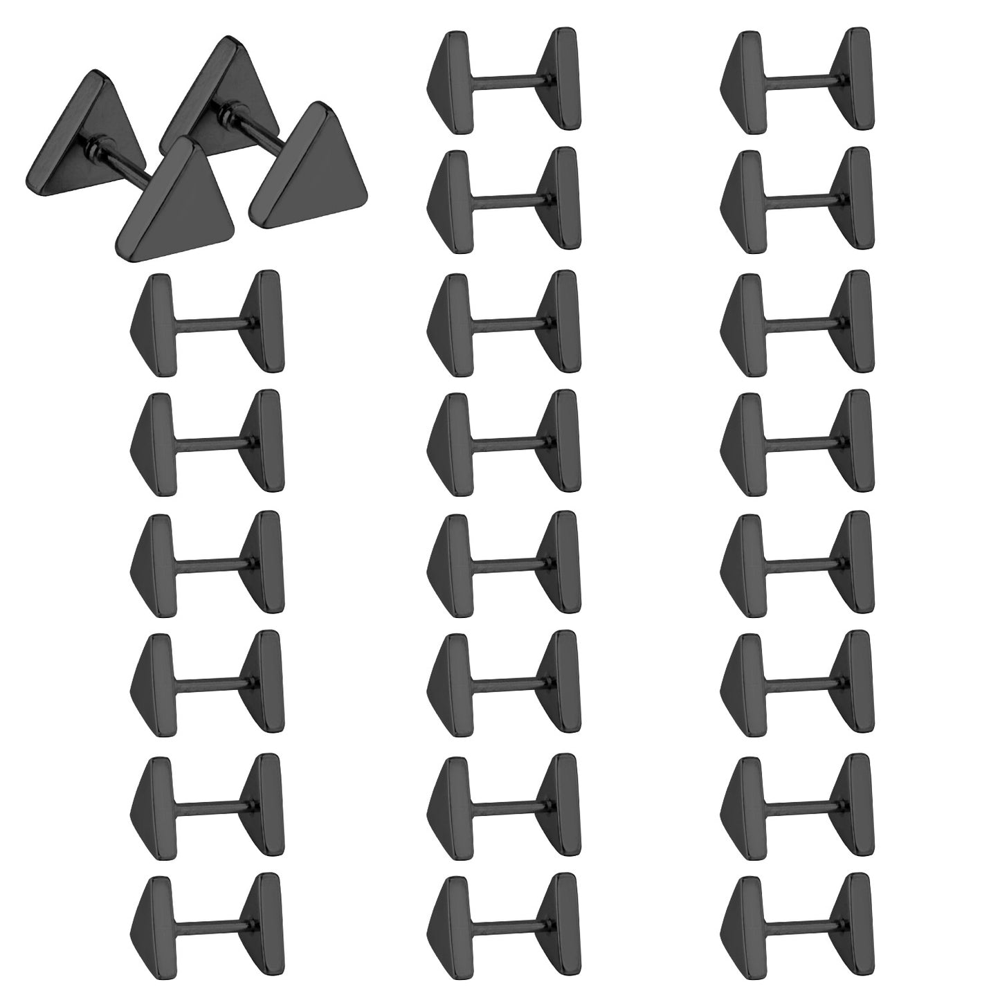 Wholesale Black Triangular Stud Earrings