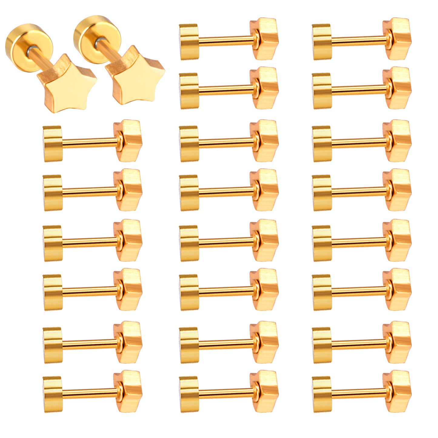 Wholesale Golden Star Shaped Stud Earrings