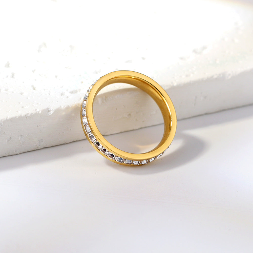 gold cz stone ring styling light white environment evening occasion jewelry
