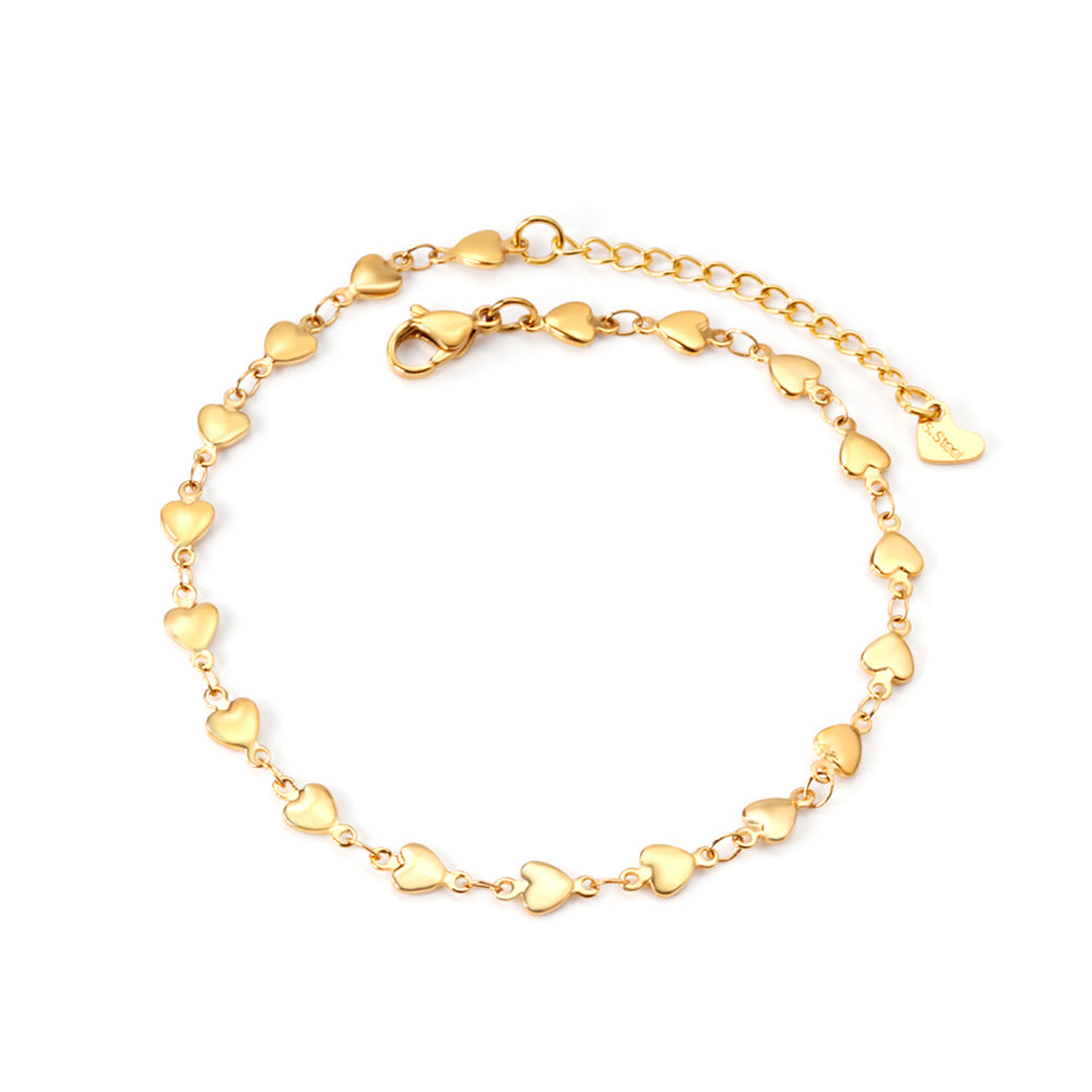 heart link anklet modern gold