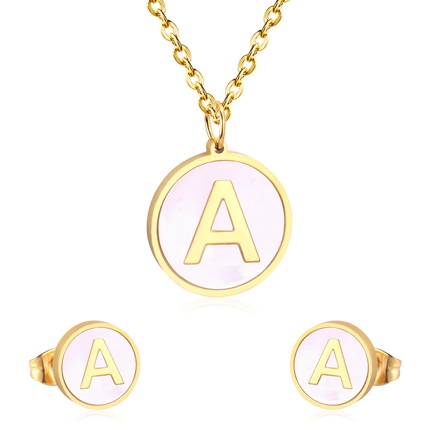 letter a jewelry gold stainless-A