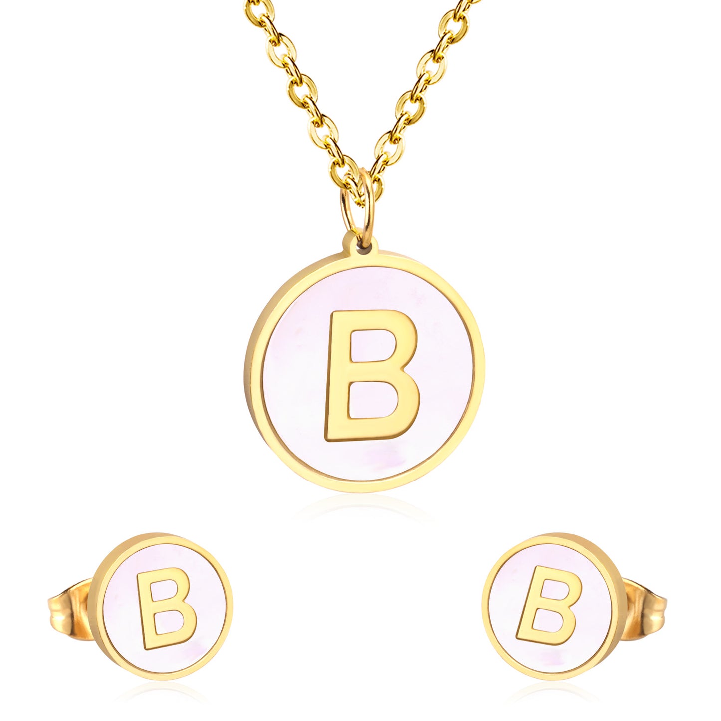 letter a jewelry gold stainless-B