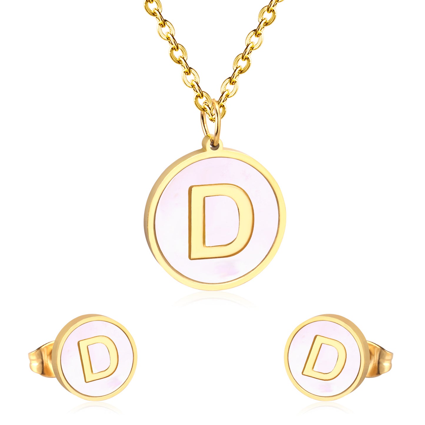 letter a jewelry gold stainless-D