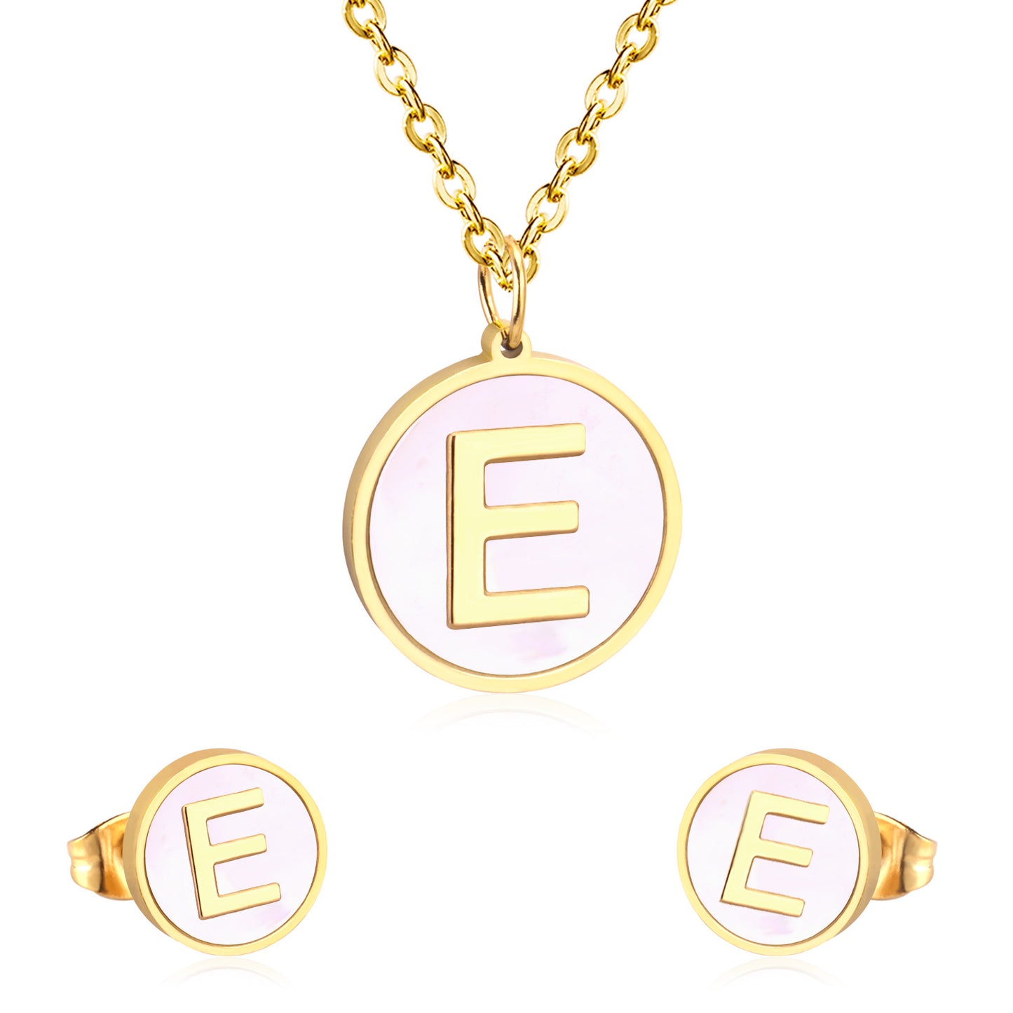 letter a jewelry gold stainless-E