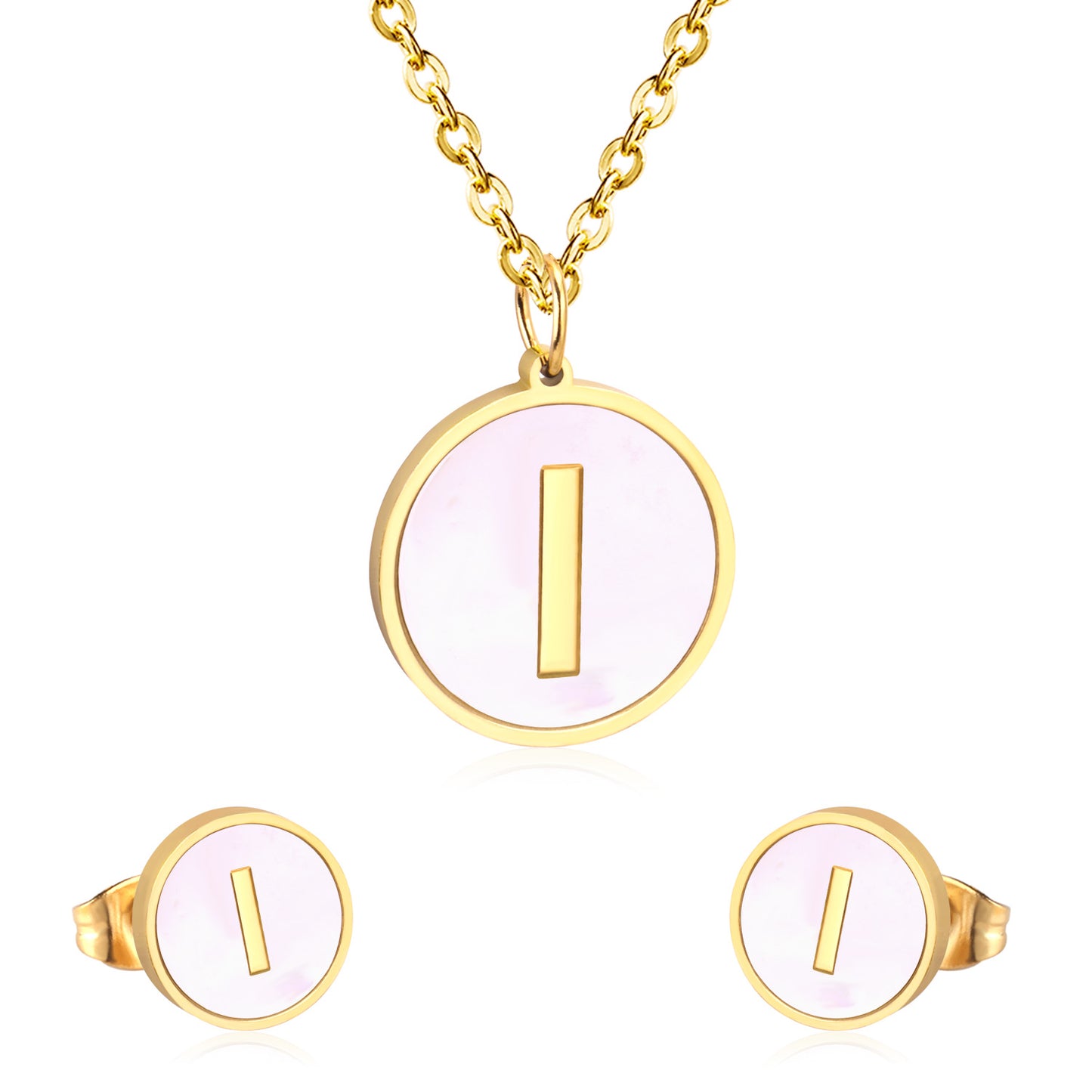 letter a jewelry gold stainless-I