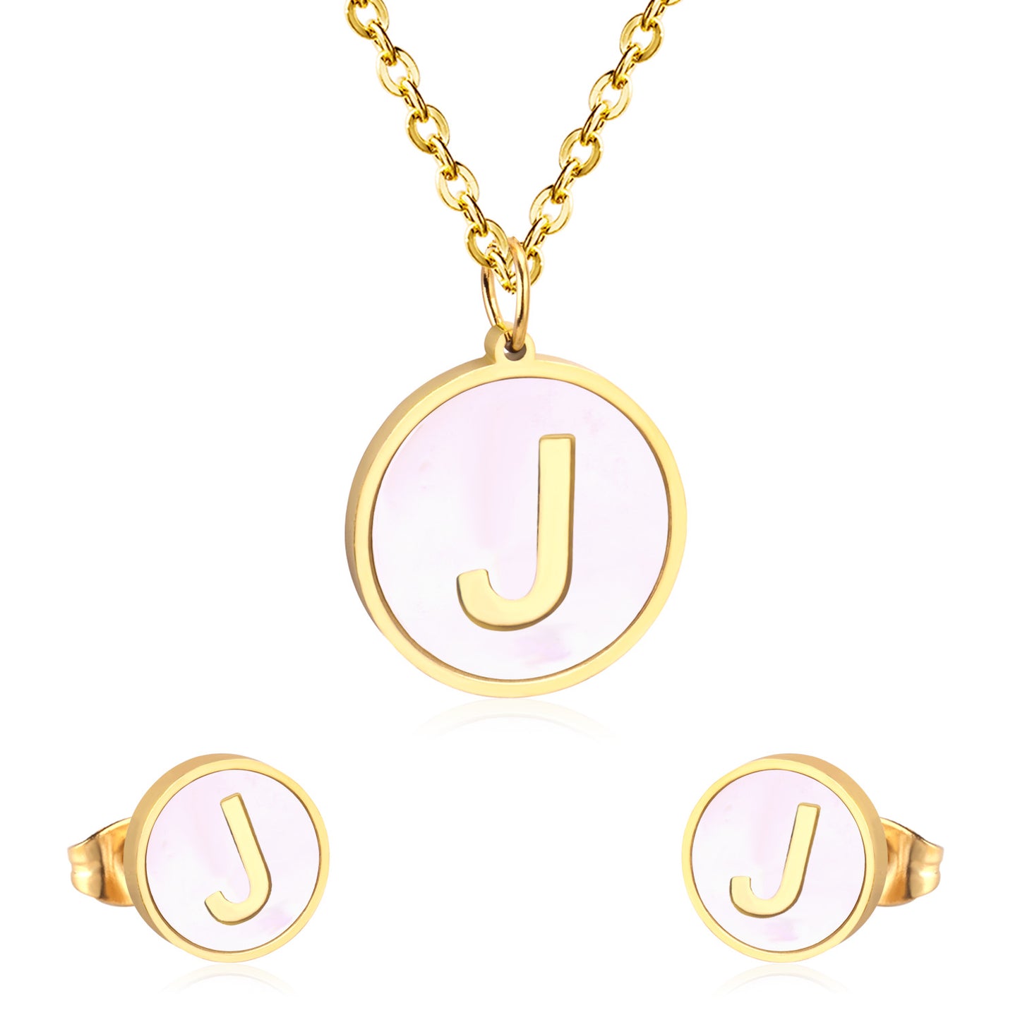 letter a jewelry gold stainless-J
