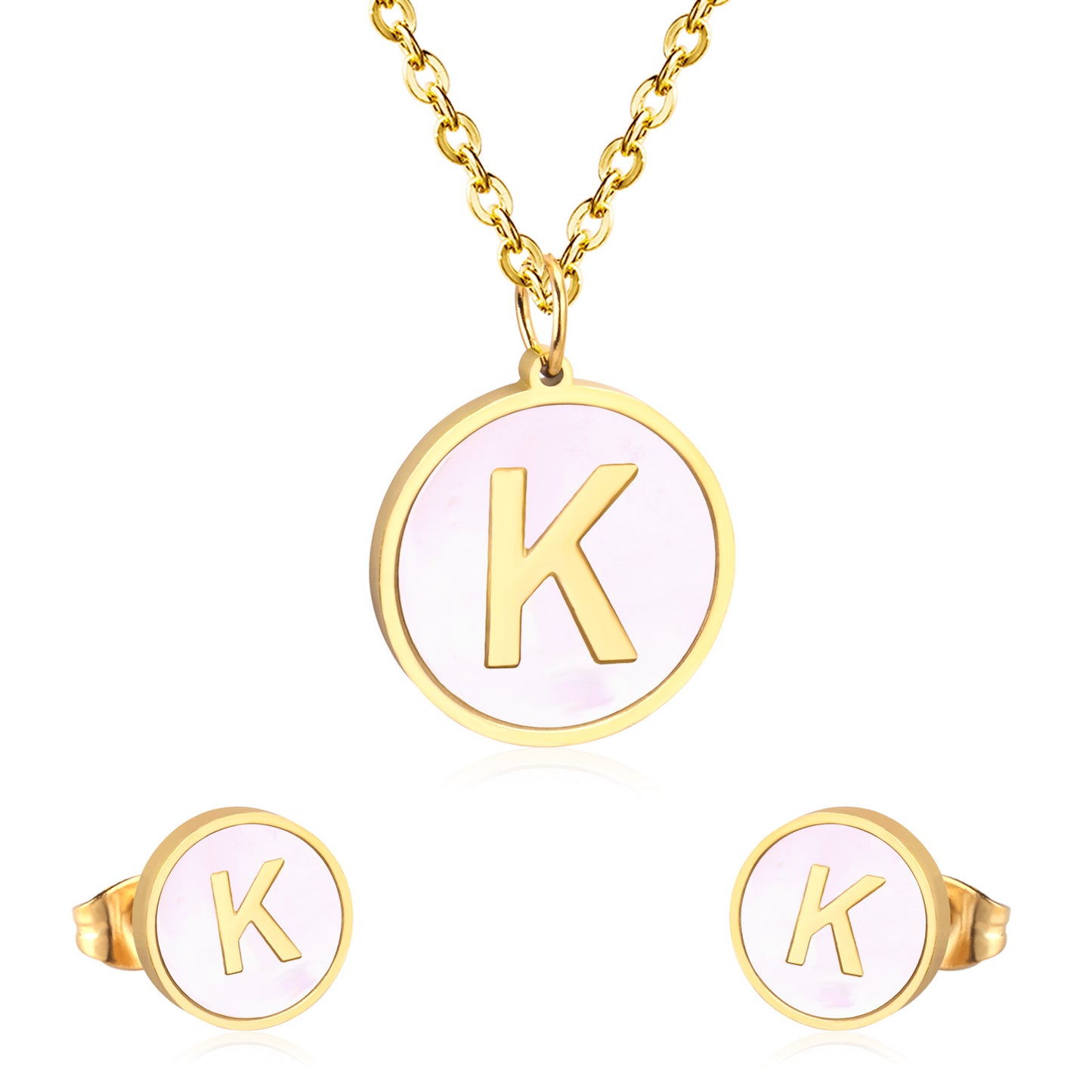 letter a jewelry gold stainless-K