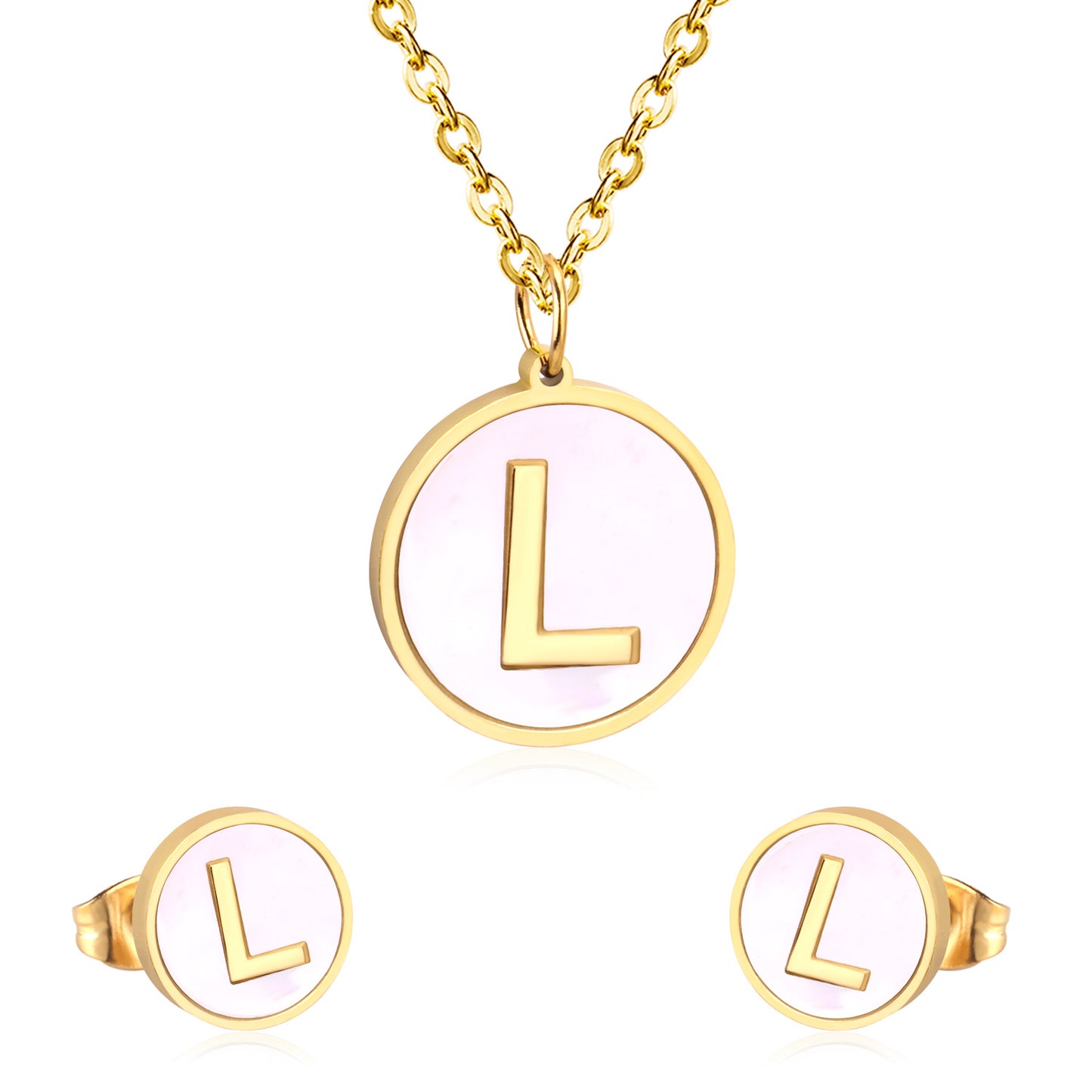 letter a jewelry gold stainless-L