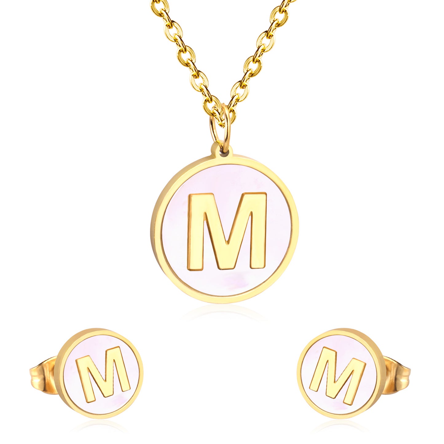 letter a jewelry gold stainless-M