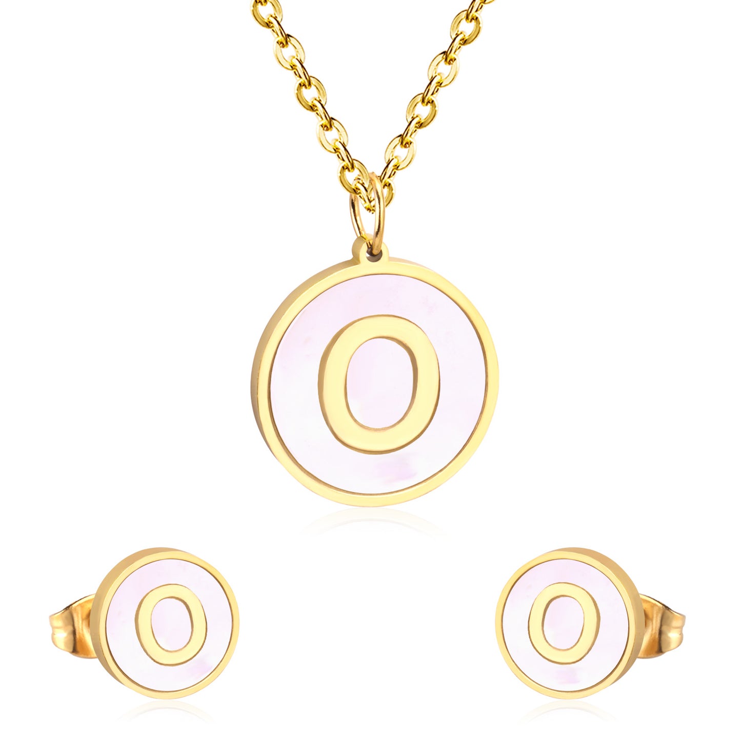 letter a jewelry gold stainless-O