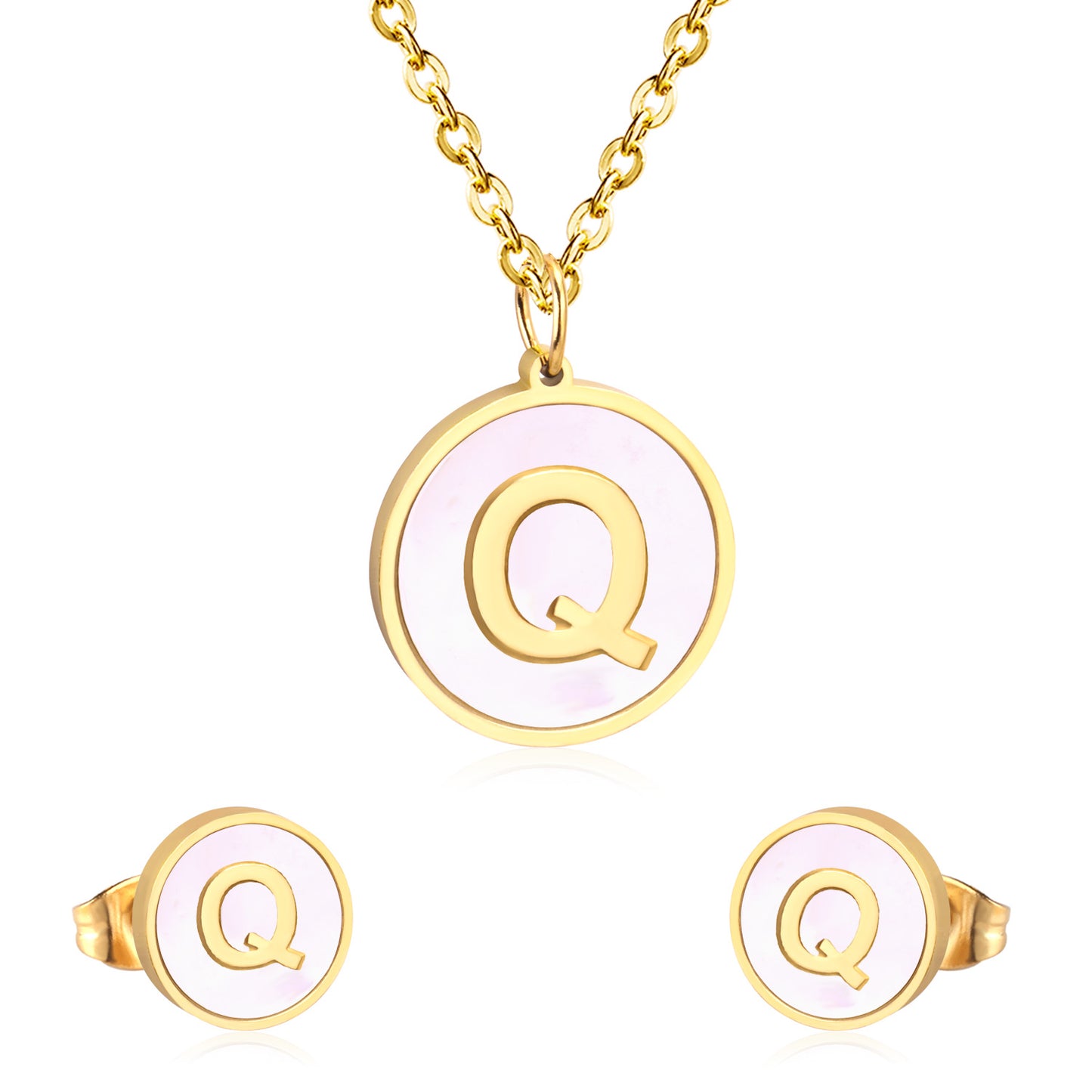 letter a jewelry gold stainless-Q