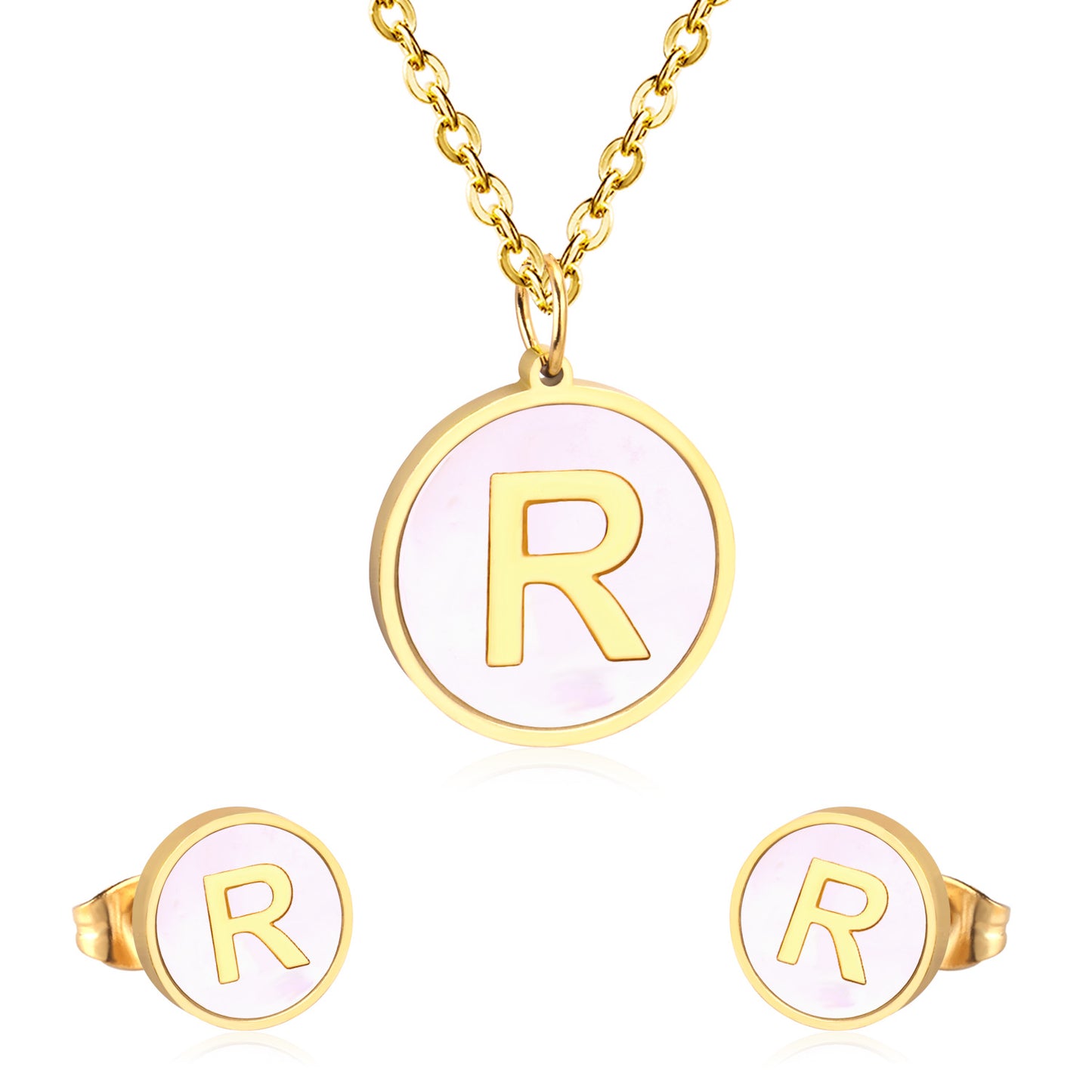 letter a jewelry gold stainless-R