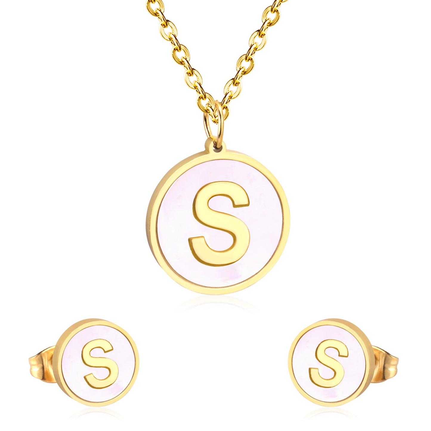 letter a jewelry gold stainless-S