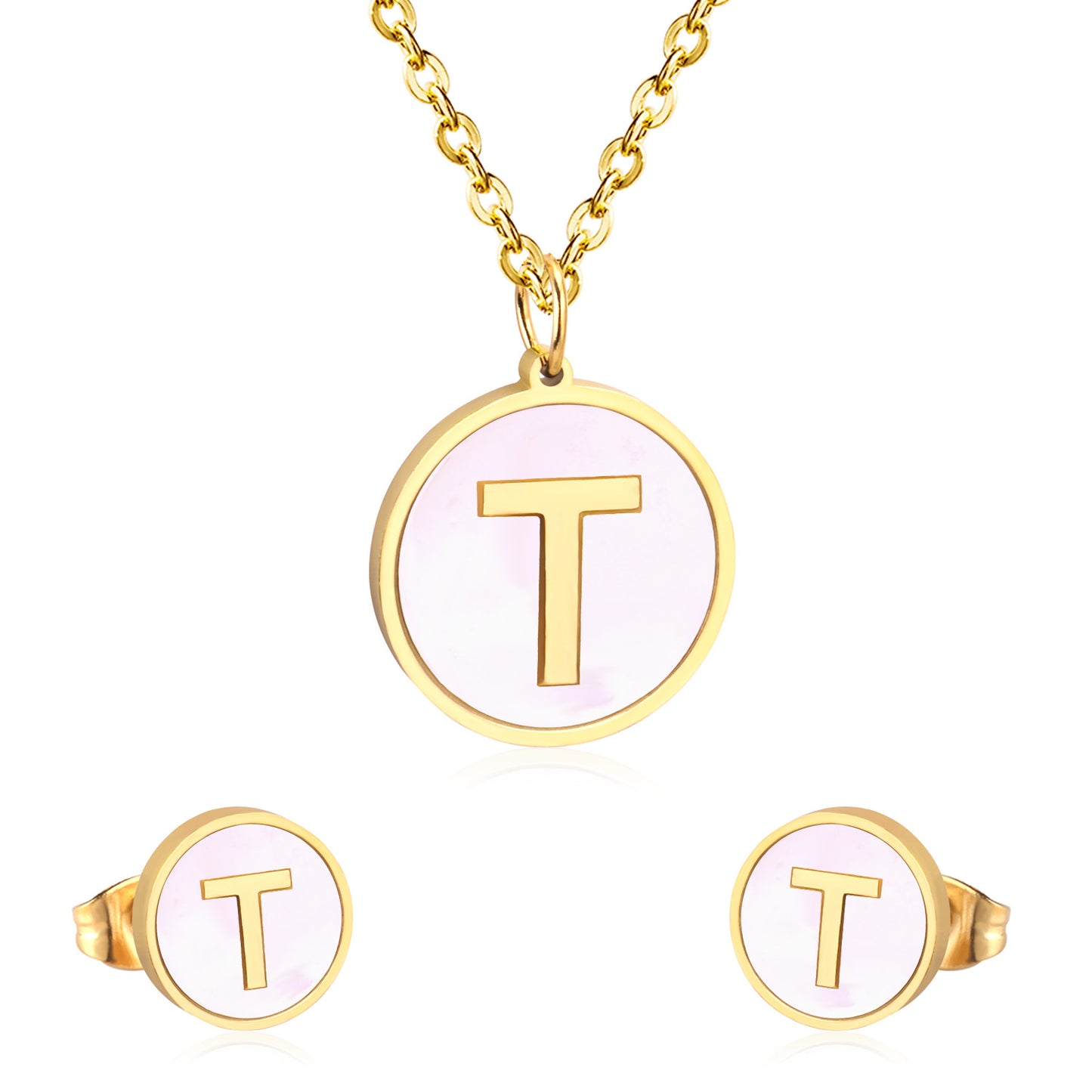 letter a jewelry gold stainless-T