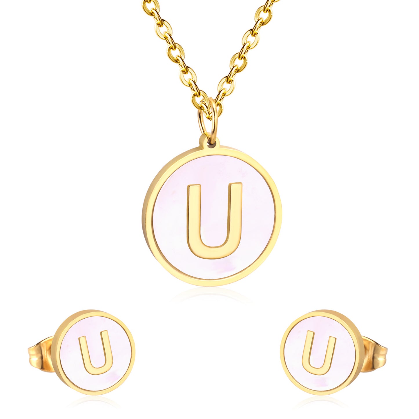 letter a jewelry gold stainless-U