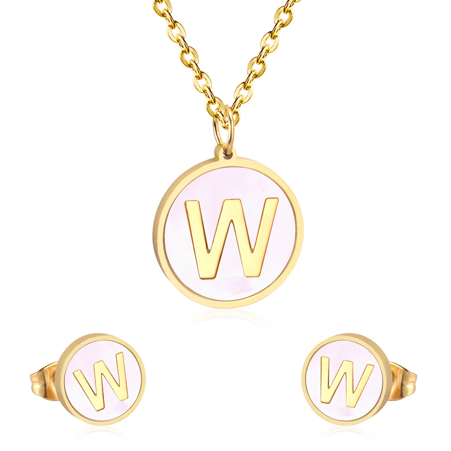 letter a jewelry gold stainless-W