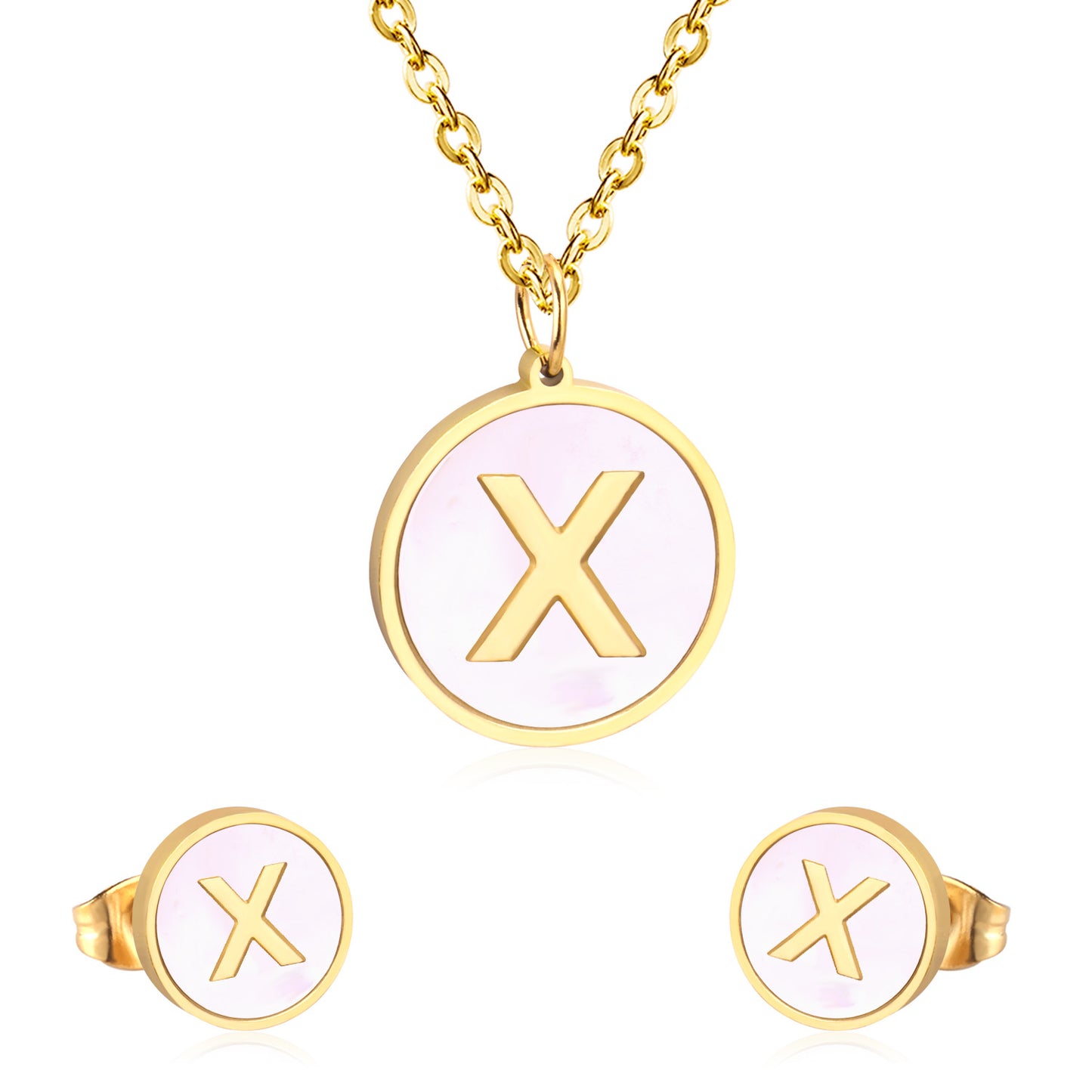 letter a jewelry gold stainless-X